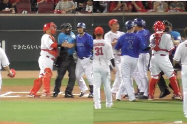 両軍飛び出しあわや乱闘寸前！大瀬良大地が横浜宮崎敏郎に死球！會澤止めるも収まらず一時球場騒然！2024年8月1日