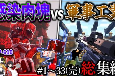 ~総集編~【マイクラ】世界を汚染する肉塊SCPを軍事工業で止める戦い。「肉塊戦線異常あり」 #１～３３　一気見【ゆっくり実況マルチ】【Minecraft】【マイクラ mod】【SCP-610】