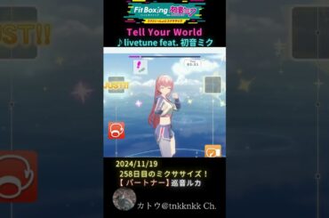 【 #fitboxing初音ミク #tellyourworld 】2024年11月19日のミクササイズ【 @tnkknkk_ch #tnkk日記 #tnkklive #shorts 】
