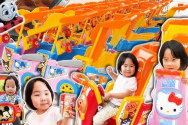 きゃらくるカートにのってしゅりちゃんがおもちゃを買いに行くよ☆トーマスプラレール＆クレーンゲーム
