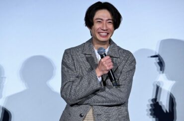 アニメ映画｢PUI PUI モルカー ザ・ムービー MOLMAX｣完成披露試写会に出席した嵐の相葉雅紀(撮影・糸賀日向子)