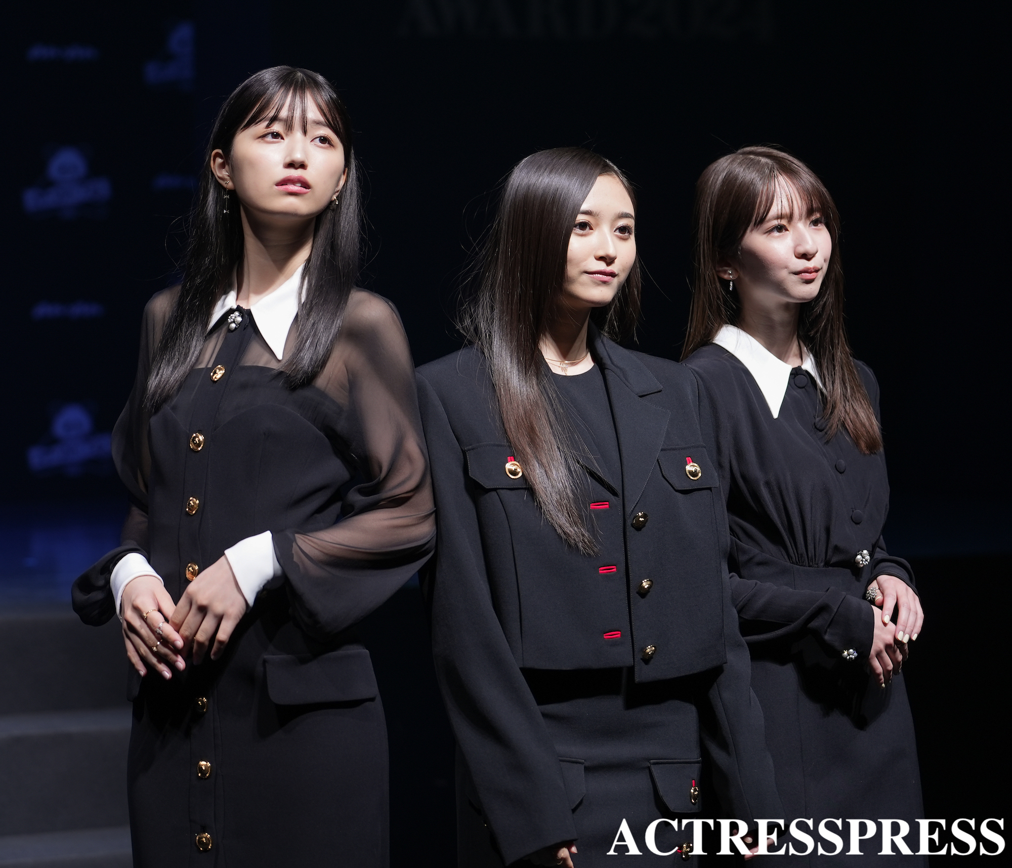 左から五百城茉央、井上和、菅原咲月（乃木坂46）／2024年11月11日、渋谷ストリーム ホールにて開催され「anan AWARD 2024」授賞式にて。(C) 撮影：ACTRESS PRESS編集部（Photographer: SHUN）