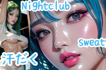 Sweating in a nightclub｜ナイトクラブで汗だく｜【4K ai art lookbook】
