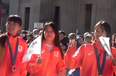 『吉沢恋、赤間凛音、草木ひなの』パリ2024オリンピック・パラリンピックTEAM JAPAN応援感謝イベント日本橋【パリオリンピックパレード 】 2024/11/30