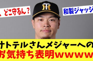 サトテルさんメジャーへのお気持ち表明ｗｗｗｗ「で、どこ守るん？？」