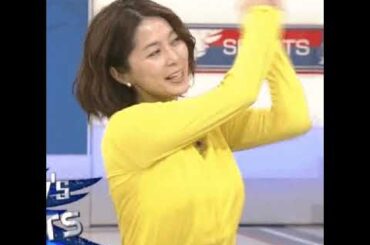 NHK 杉浦友紀アナ Sunday Sportでgolf Swing