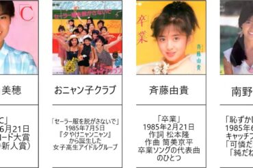 懐かしの邦楽アーティスト その6 全部知ってたら邦楽通・マニア　中山美穂の同期 85年デビュー組 女性アイドル