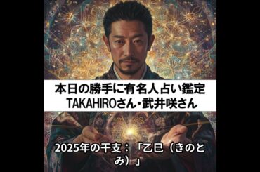 勝手に有名人占い鑑定！（TAKAHIROさん・武井咲さん）