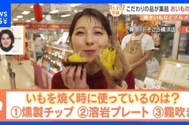 しっとりアツアツの「焼きいも」に豪華な「パフェ」も！全国からこだわりの“おいもグルメ”勢揃いの「芋博」【すたすた中継】｜TBS NEWS DIG