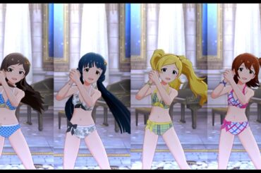【ミリシタ】エミリー 麗花 未来 志保 All Alone ソロMV【マイオンリースイムウェア】