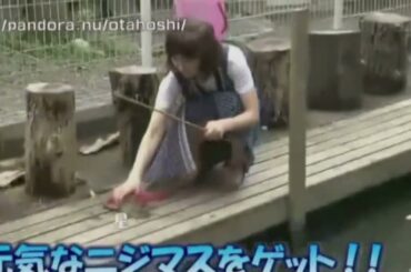 狩野恵里アナ　マス釣りにチャレンジ