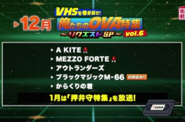 ＜衛星劇場2024年12月＞アニメ特集 「VHSを巻き戻せ！俺たちのOVA特集 Vol.6～リクエストSP～」 30秒放送予告