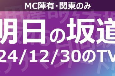 【明日の坂道】乃木坂櫻坂日向坂出演情報 2024/12/30 【番組出演】
