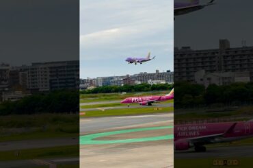 【FDA・6号機】E175福岡空港に着陸　#fda #fda機 #e175 #福岡空港
