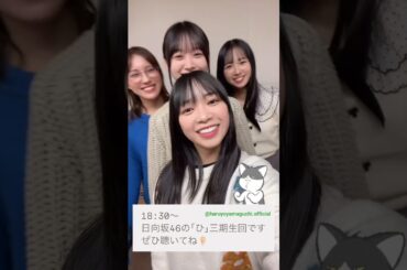 日向坂46 インスタ組からお知らせ！『日向坂46のひ』三期生回『千鳥の鬼レンチャン』富田鈴花 髙橋未来虹