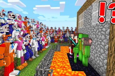 大量の化け物から家族を守る対決！【まいくら・マインクラフト】