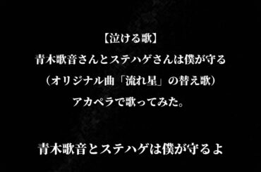 【泣ける歌】青木歌音さんとステハゲさんは僕が守る。歌詞付き フル。感動の推し目線ソング（オリジナル曲「流れ星」の替え歌）アカペラで歌ってみた。小寺健太