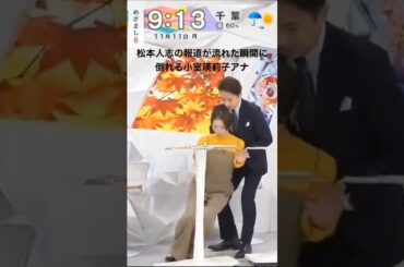 松本人志の報道が流れた瞬間に倒れる小室瑛莉子アナ(めざまし8・フジテレビ) #shorts