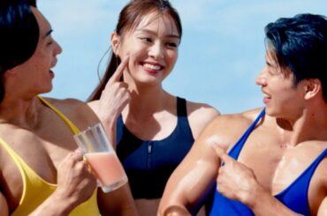 内田理央、爽やかブラトップ姿でマッチョな友達と飲み会／プロテインブランドREMPRESA（レンプレッサ）CM