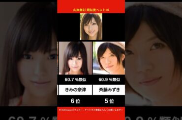 山岸舞彩に似てるAV女優ベスト10 【AI解析】