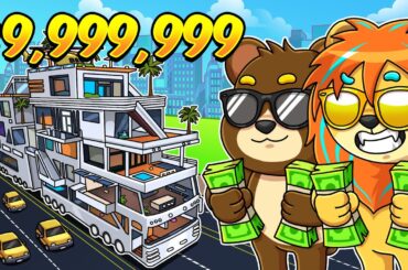 超お金持ちになって車の上に最高の家を建ててみたロブロックス【 Roblox メガ・ラグジュアリーバス・タイクーン 】