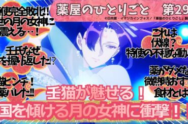 薬屋のひとりごと29話　✨神回✨ 壬氏×猫猫が仕掛ける🌙国を揺るがす月の女神の美さに衝撃⚡壬氏なぜ手を握り返した⁉️ 特使完全敗北💥プライド崩壊…💦薬NGなら微熱時のおすすめ食材🍵も紹介！
