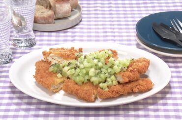 【3分クッキング公式】鶏胸肉のカツレツ　きゅうり＆キウイソース