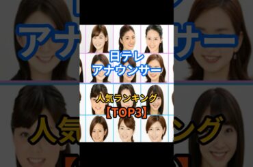 日テレアナウンサー人気ランキングTOP3】え、あの人気アナが3位！？今回は、好きな日本テレビアナウンサーランキングTOP3を紹介します。＃日テレ＃アナウンサー＃ランキング