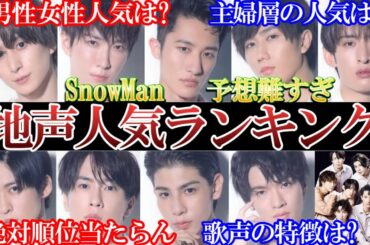 絶対当たらんスノ地声人気ランキング。女性と男性で全然違う