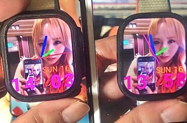 【高橋朱里】最近作成の高橋朱里写真自作カスタムウオッチフェイスを記録した写真を見ながらHELLO WATCH4 PLUS新品交換品で一部変更して作成してみたヨ ！実況#5177( ✌︎'ω')✌︎