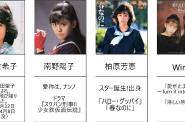 （昭和・平成）懐かしの女性アイドル知ってる？（懐メロ・ヒット曲・歌手・歌謡曲）