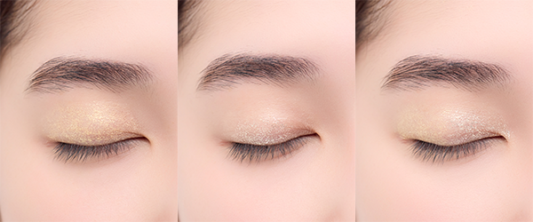 DIDIONのアイカラーデュオ 01 Rainmakerを塗ったまぶた