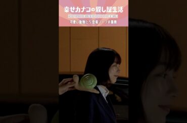 肩に乗る動物たちの撮影裏側 #のん #藤ヶ谷太輔 #齋藤飛鳥『幸せカナコの殺し屋生活』はDMM TVにて全話独占配信中🐰🐌🦦