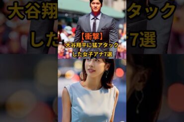 【衝撃】大谷翔平に猛アタックした女性7選野球界のスター、大谷翔平。彼の周りには過去に多くの女性の影が…。＃渡邉渚　＃フジテレビ　＃加藤綾子　＃カトパン　＃三田友梨佳　＃女子アナ　＃大谷翔平