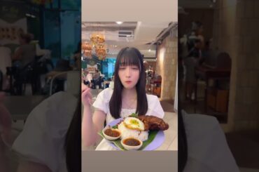 マレーシアのご飯と格闘してる彼女。(´∀｀*)【#原田清花 #STU48 #AKB48 G 】