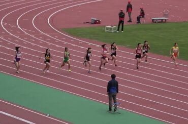20250412153155宮崎県記録会共女100ｍ11組 下瀨 直実（3） 大淀中宮　崎 14.23