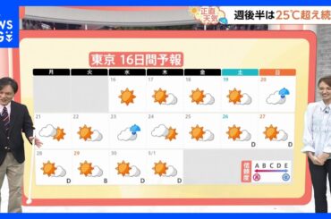 【4月16日 関東の天気】GW前半 晴れ続き｜TBS NEWS DIG