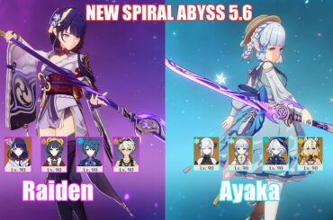 C0 Raiden National & C0 Ayaka | Spiral Abyss 5.6 | Genshin Impact