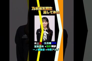 【乃木坂五期生の顔を合成してみた】６人の顔を足したらどうなるか？最後は二人＋二人、そこに二人の顔を合成！ #井上和 #池田瑛紗 #一ノ瀬美空  #五百城茉央 #中西アルノ   #冨里奈央