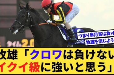 【速報】岡田牧雄「クロワデュノールはイクイノックス級、負けない」←これwww