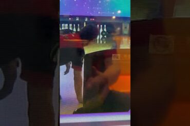 #short　２番ピン４番ピン５番ピンの三角形３本残り。真ん中に入れたり曲げて５番ピン頭当てたりできそうで失敗する。今日はストレート投げ８番ピン狙いでやってみる。あ～あ曲がりそう。良かった。(^^♪