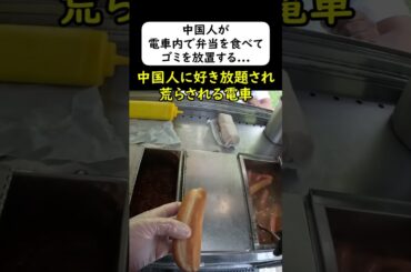 中国人観光客が電車で弁当を食べてゴミを放置する... #岩屋は責任をとれ
