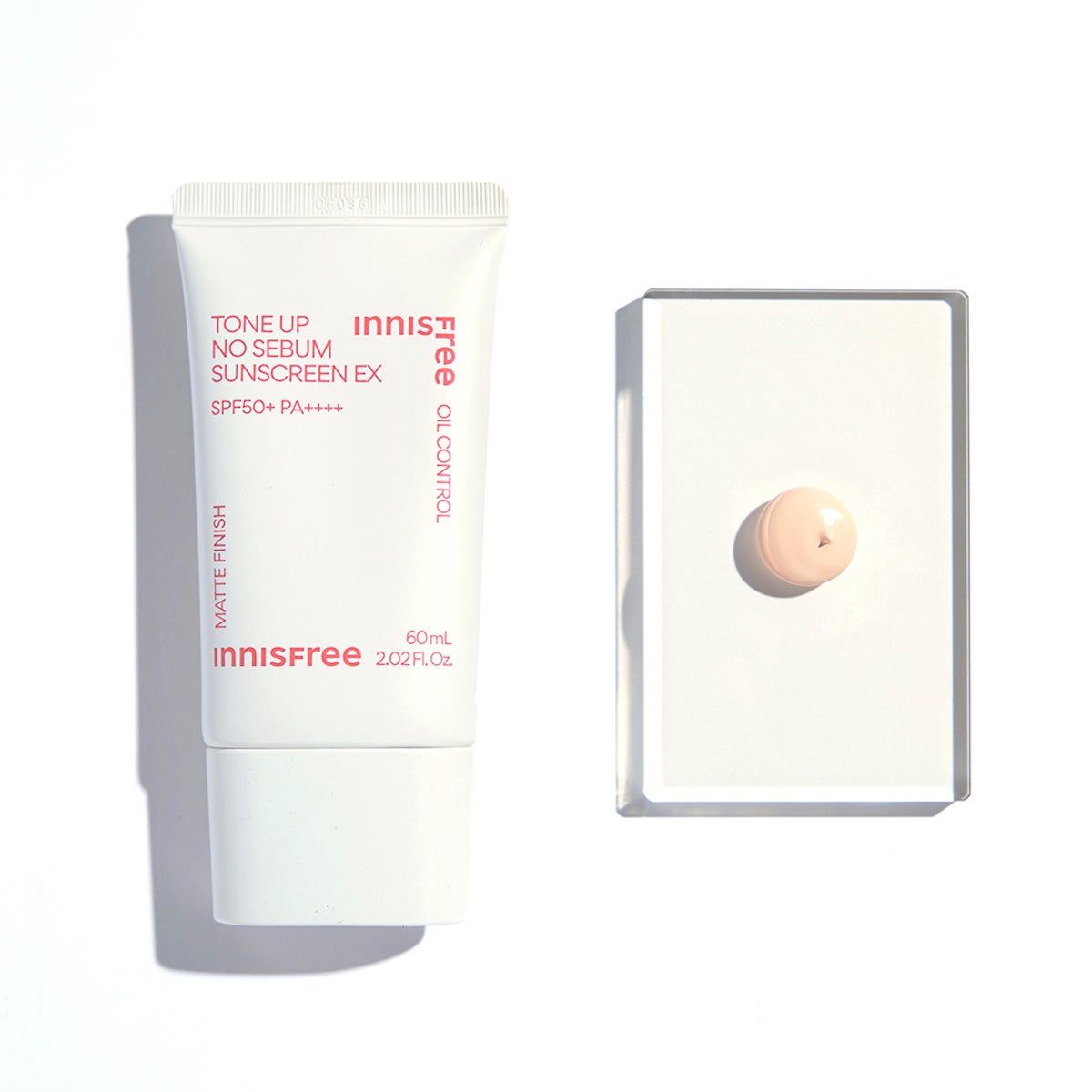 イニスフリー　トーンアップ ノーセバム サンスクリーン N　本体とテクスチャー