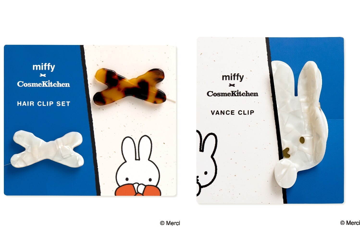 ミッフィー アセテートヘアクリップセット 1,980円、ミッフィー アセテートバンスクリップ 1,980円