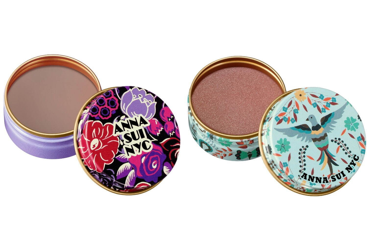 (左から)「アナ スイ フェイス マルチ バーム」500,501 各2,420円＜数量限定＞