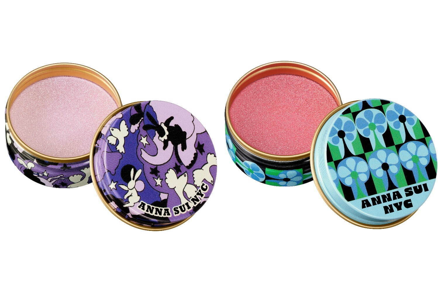 (左から)「アナ スイ フェイス マルチ バーム」300,301 各2,420円＜数量限定＞