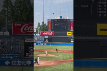 鈴木唯斗選手のライト前ヒット！守備の乱れの間に二塁へ！