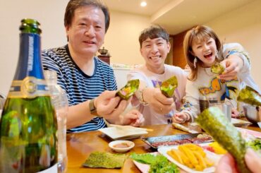【たけ氏念願の…】小学生以来の家族全員で手巻き寿司パーティーが幸せすぎました