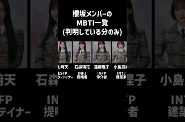 櫻坂メンバーのMBTI一覧 #櫻坂46 #乃木坂46  #日向坂46 #坂道グループ  #MBTI