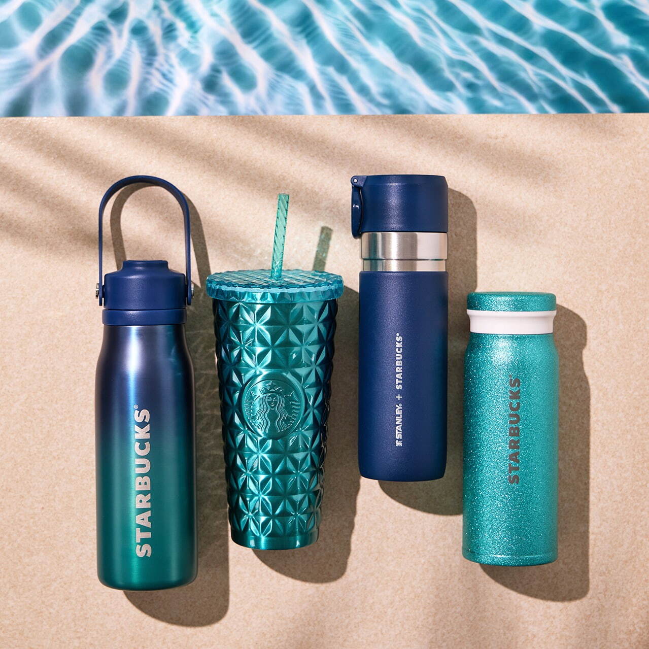 ハンドルリッドステンレスボトルデュアルブルーグラデーション532mL 5,300円
ステンレスコールドカップタンブラーターコイズ591mL 4,900円
ステンレスボトルスタンレーネイビー473mL 6,150円
ステンレスボトルグリッターターコイズ488mL 4,600円